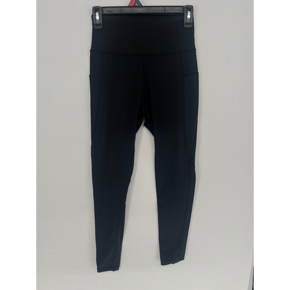 Mona Active Womens High Waisted Athletic Leggings with Pockets Black Size S